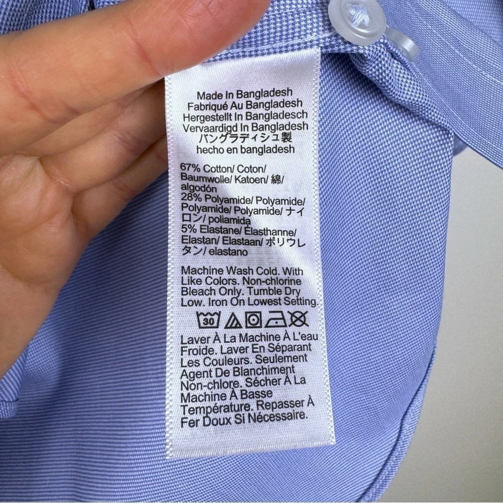 J. Crew Men’s Slim Bowery Performance Stretch Dress Shirt Blue XS NWT